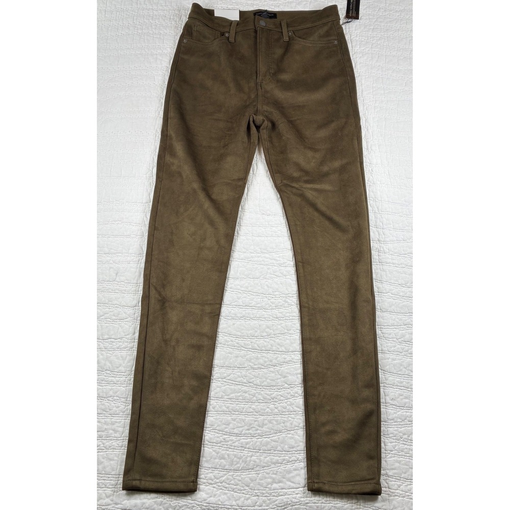 NWT Banana Republic Faux Suede Pant High Rise Skinny 28/6 Tall Moss Green Earthy